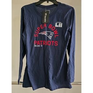 Women's szL Fanatics New England Patriots Super Bowl LII Long Sleeve Shirt 
Navy